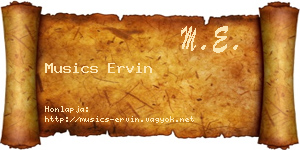 Musics Ervin névjegykártya